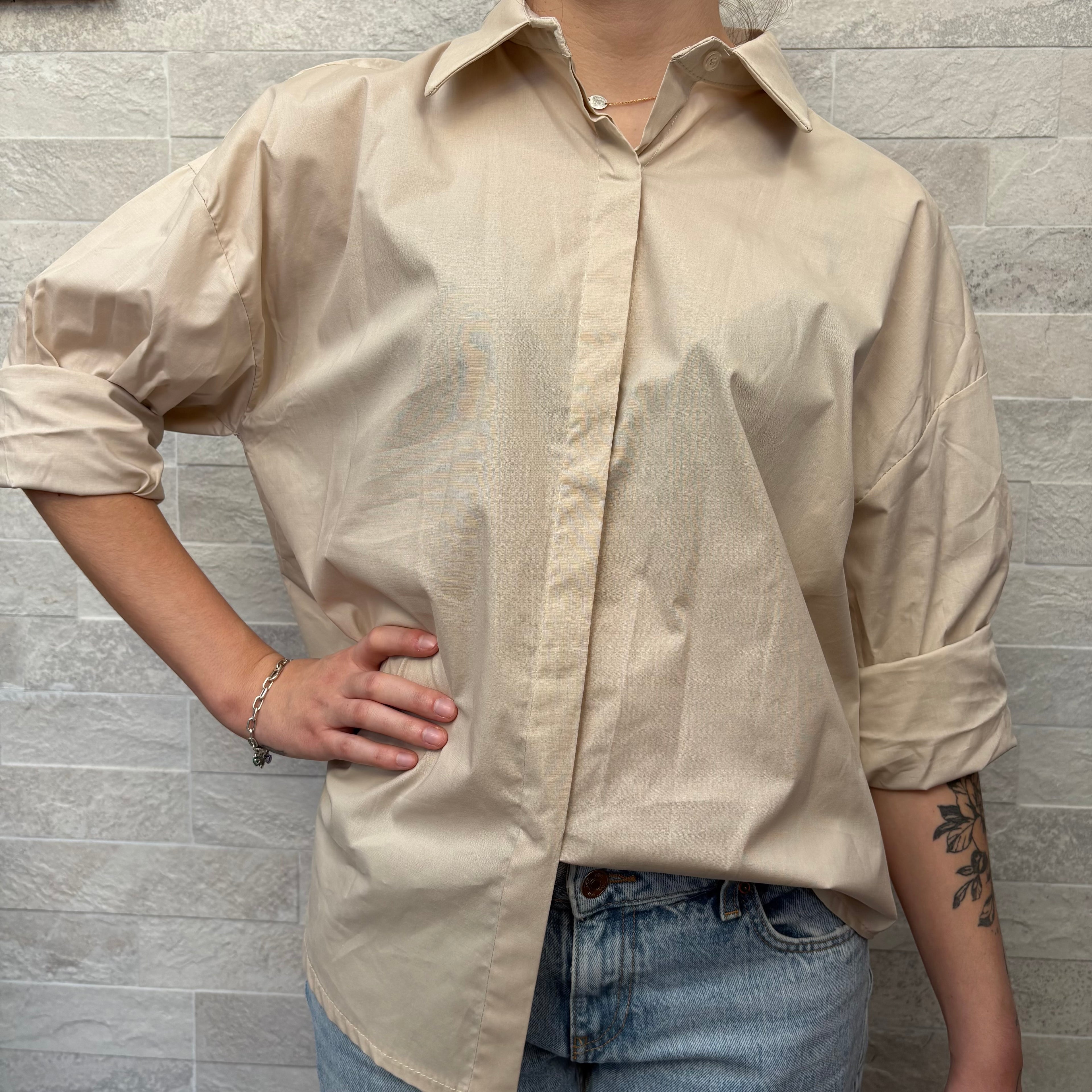 Chemise "Boyfriend Chic" - HSIS200014BEIGE