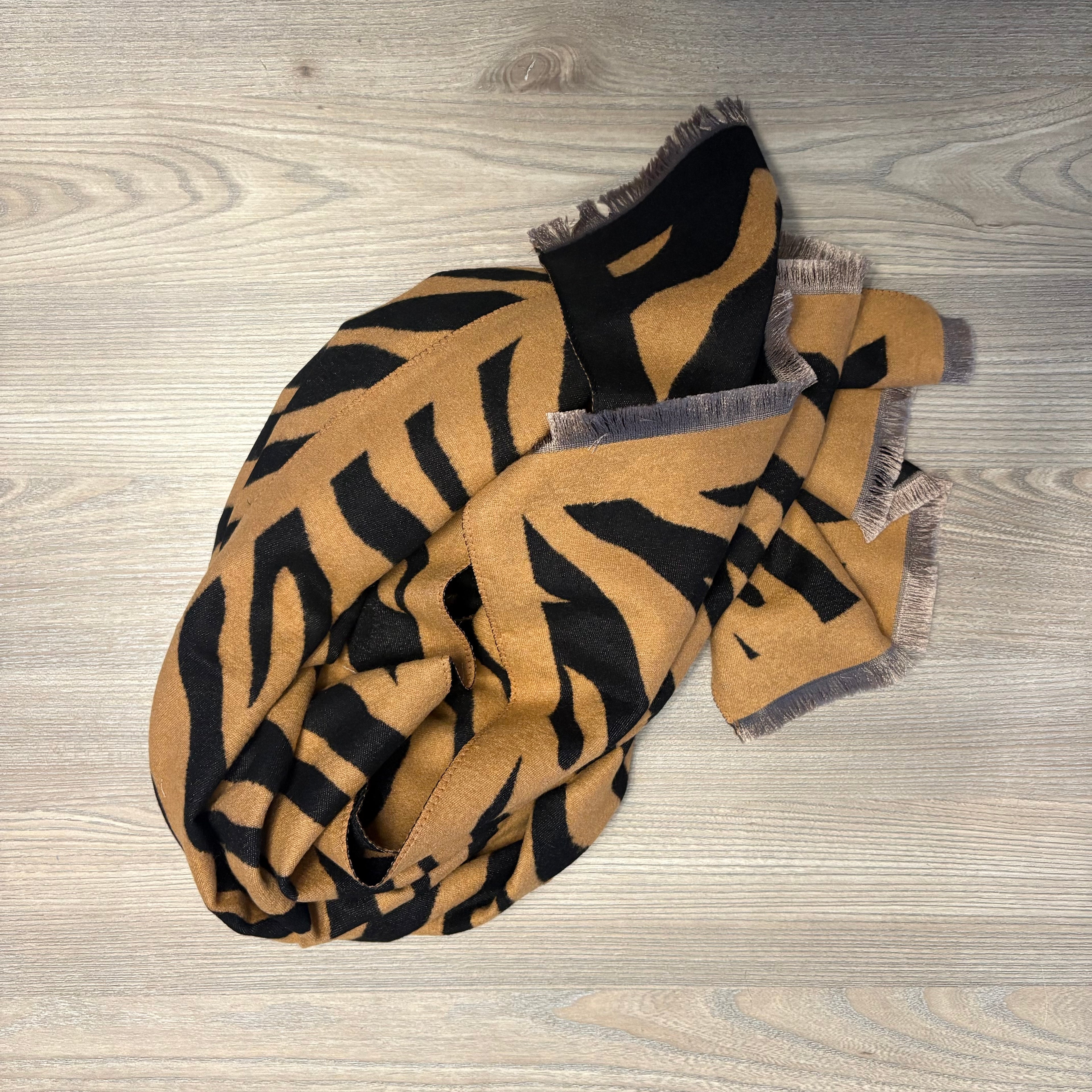 Foulard zébré camel