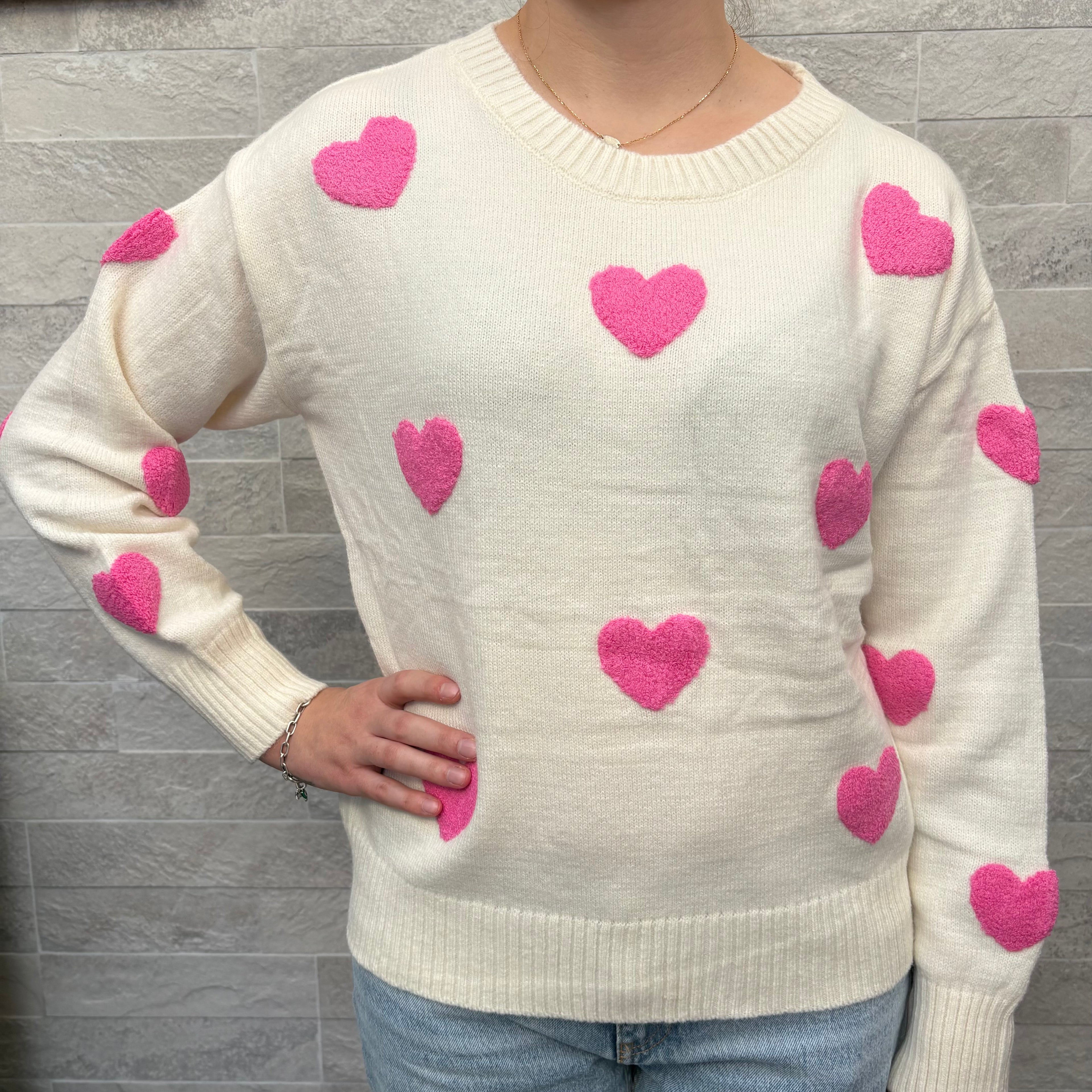 Pull "Cœur douceur" - HBONAM225BLANC