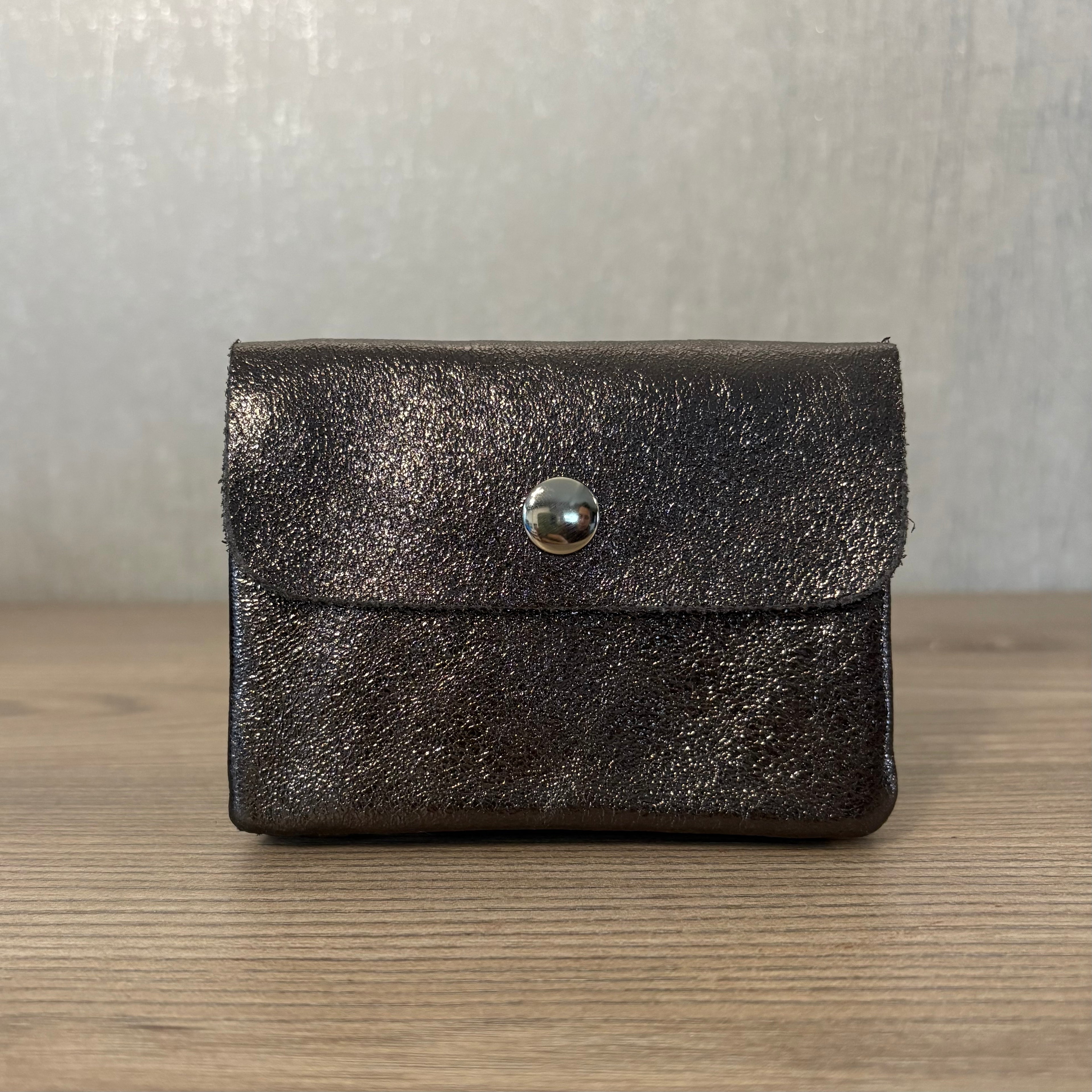 Portefeuille gris foncé métallisé