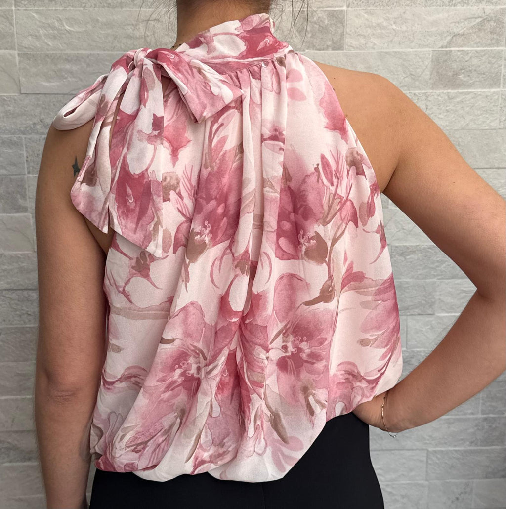 Top sans manche fleuri