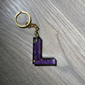 Lettre L mauve pailleté