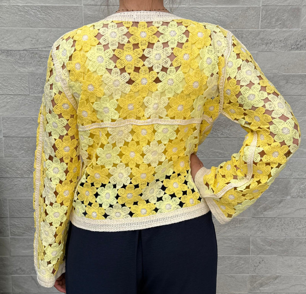 Pull en tricot motif "fleurs"
